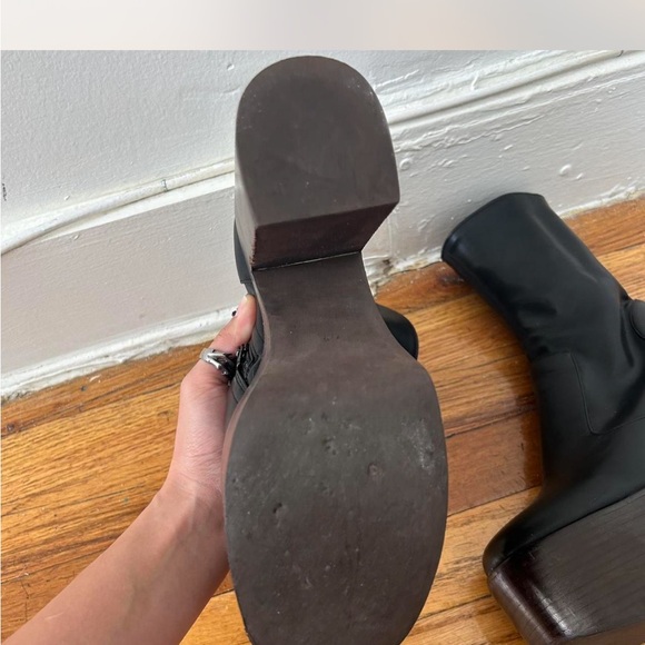 Jeffrey Campbell Women Mexique 70's Retro Black Platform boots size 7.5 - Picture 11 of 11